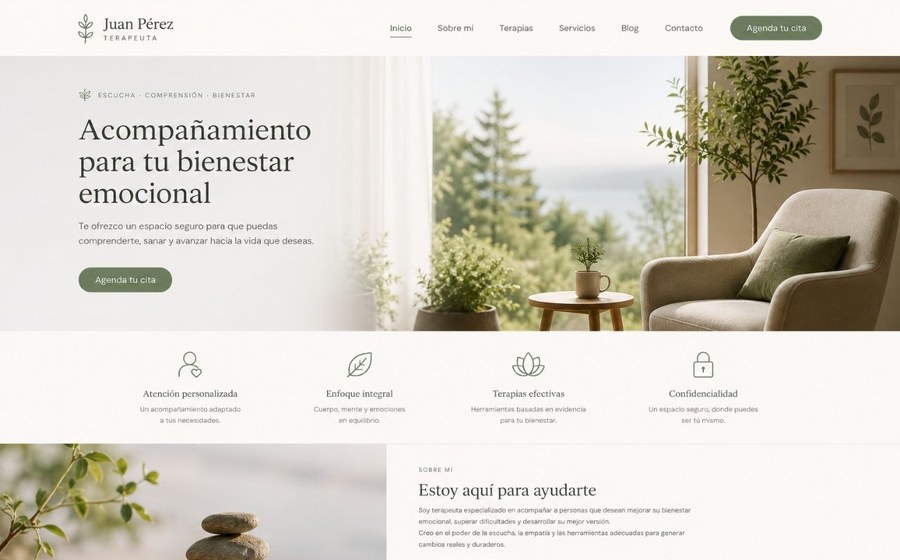 Ejemplo de web para terapeuta